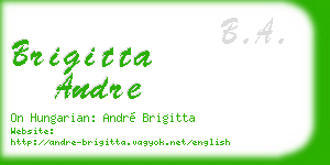 brigitta andre business card