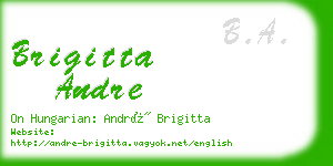 brigitta andre business card